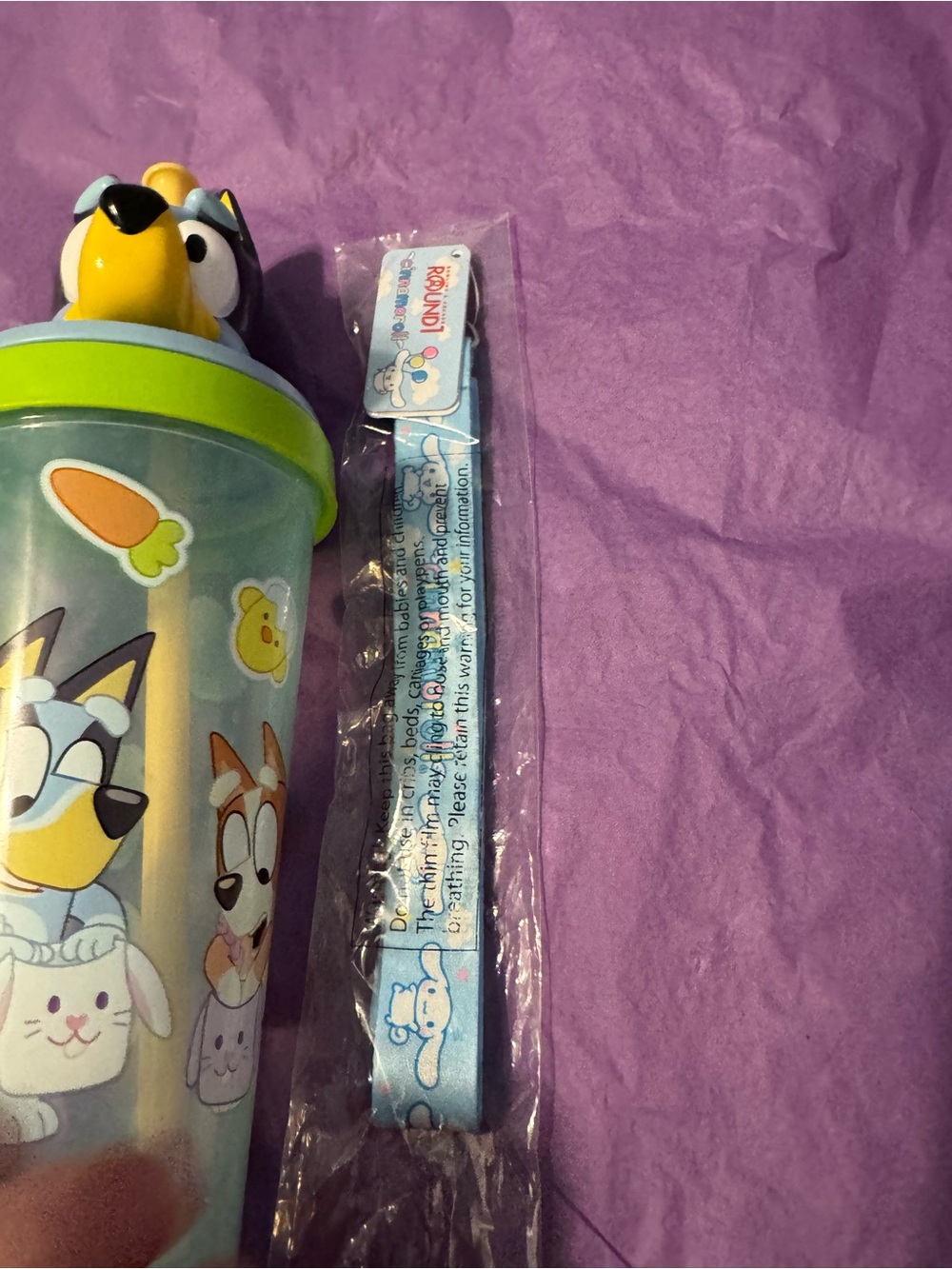 ๐ถ Bluey Bundle! Zack Straw Cup + NEW Sanrio Cinnamoroll Lanyard- NEVER USED - Picture 6 of 8